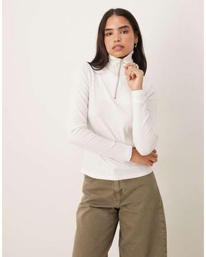 Jdy Half Zip Knitted Polo - Natural