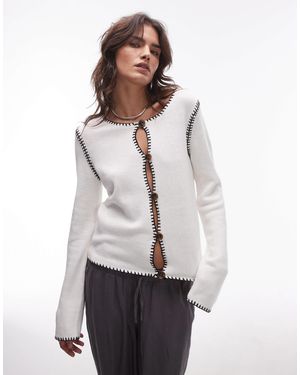 Résumé Resume - gilet boutonné en point - Blanc