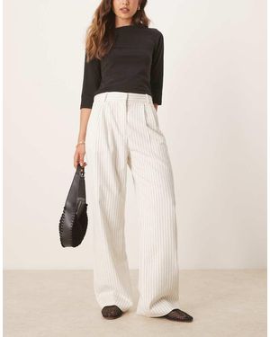 Abercrombie & Fitch Ultra High Rise Tailored Trousers - Natural