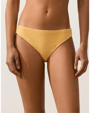 Oysho Crinkle Classic Bikini Briefs - Brown