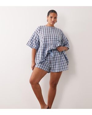ASOS Asos Design Curve Tie Waist Pocket Detail Shorts - Blue