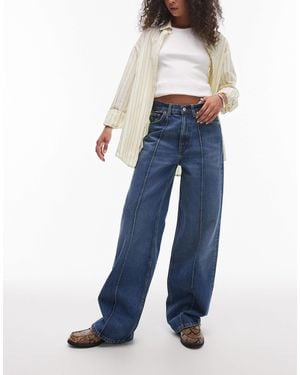 ARKET Coral High Waist Relaxed Leg Jeans With Pintuck - Blue