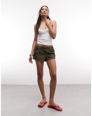 Collusion Cargo Micro Shorts - Green