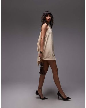 ASOS Vestido Corto Blanco Ostra De Corte Trapecio De - Gris