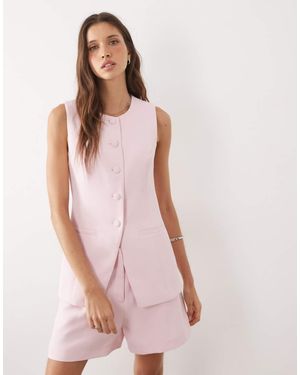 Nobody's Child Immy Longline Cinched Detail Waistcoat - Pink