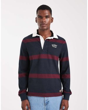 Superdry Vintage Athletic Stripe Rugby Top - Blue
