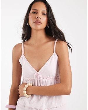 Hollister Tie Front Babydoll Cami Top - Pink