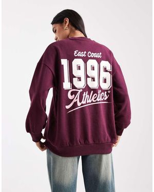 Miss Selfridge East Coast Oversized Sweatshirt - Red