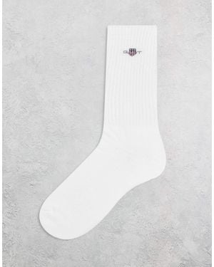 GANT Logo Contrast Stripe Sport Socks - White