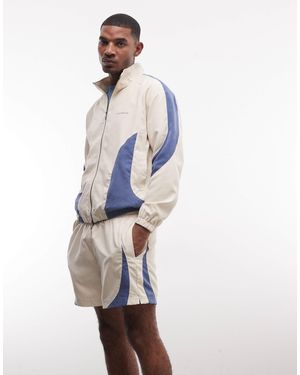 Alma de Ace Panelled Pexa Shorts Co-ord - White
