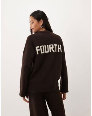 4th & Reckless 'fourth' Back Logo Sweater - Brown
