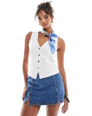 Pull&Bear Denim Waistcoat - Blue