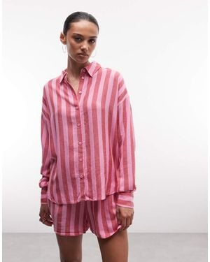 Noisy May Linen Mix Shorts - Pink