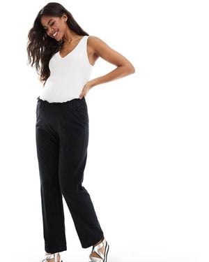 Mama.licious Mamalicious Maternity Under The Bump Lightweight Summer Wide Leg Trousers - Blue