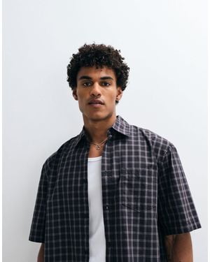Weekday Oversized Short Sleeve Shirt - Black