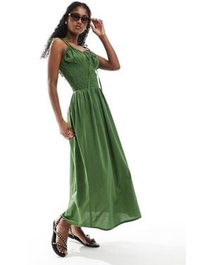 esmé studios Esmee Exclusive Shirred Detail Beach Dress - Green