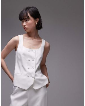 Mango Square Neck Waistcoat Co-ord - Grey