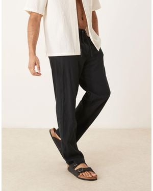 SELECTED Brody Loose Fit Linen Trouser - Black