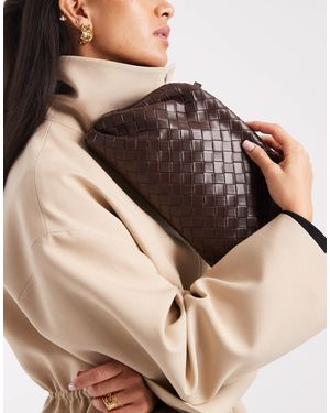 Glamorous – gewebte clutch - Braun