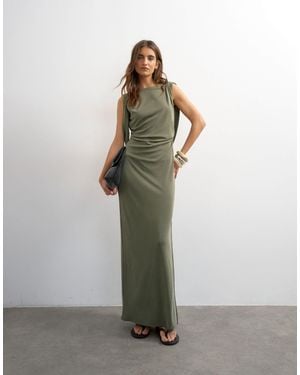 TOPSHOP Modal Cowl Back Sleeveless Maxi Dress - Green