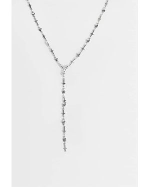 ASOS Waterproof Stainless Steel Cross And Hearts Y-Drop Necklace - White
