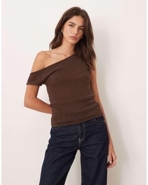 ASOS Knitted Cardigan With High Neck - Natural