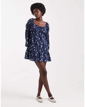Hollister Off The Shoulder Mini Dress - Blue