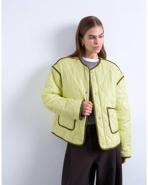 TOPSHOP Doorgestikt Liner Jack Met Contrast - Naturel
