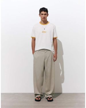Pull&Bear Elegante Broek Met Figuurnaden - Naturel