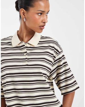Aware Polo manches courtes à rayures - et marron - Multicolore