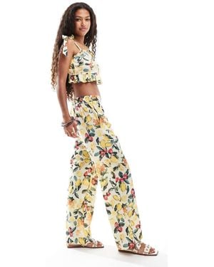 Vero Moda High Waisted Wide Leg Trouser Co-ord - Metallic