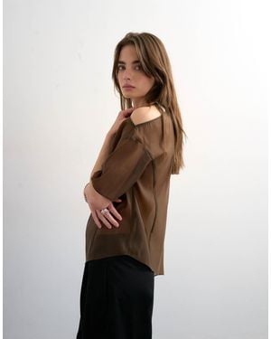 TOPSHOP One Shoulder Organza Top - Multicolor