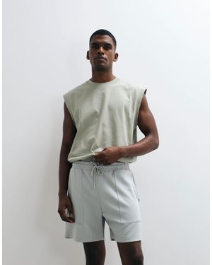 ASOS Oversized Fit Zip Jersey Shorts - Gray