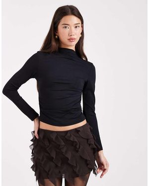Edikted Clare Chiffon Ruffle Mini Skirt - Black