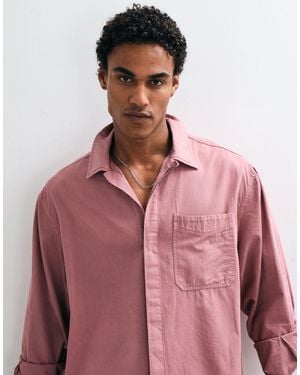 ASOS Oversized Washed Poplin Shirt - Pink