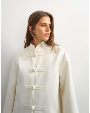 TOPSHOP Blazerjas Met Zelfsluitende Lussen - Wit
