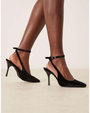 Glamorous Tie Leg Heeled Shoes - Black