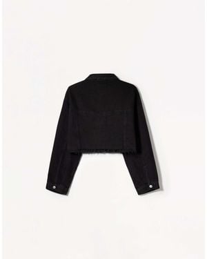 Bershka Veste courte en jean - Noir
