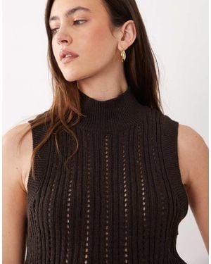 ASOS Gebreide Tanktop Met Hoge Hals - Zwart