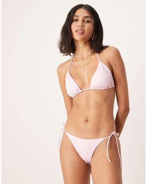 Free Society Slip Bikini Testurizzati Con Allacciatura Laterale - Marrone