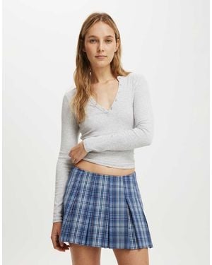 Cotton On Mae Pleated Mini Skirt - Blue