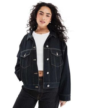 Bershka Oversized Denim Jacket - Black