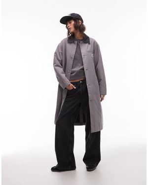 Carhartt Abrigo Largo Con Lavado Color Piedra Webster De - Azul