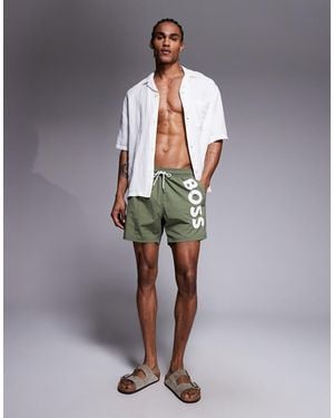 BOSS Boss Octopus Logo Swim Shorts - Grey