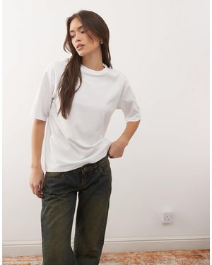 Noisy May Oversized Drop Shoulder T-shirt - Natural