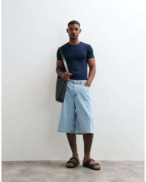 Jack & Jones Billy Longer Length Denim Jorts - Blue