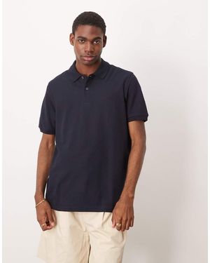 Mango Cotton Short Sleeve Polo Shirt - Blue