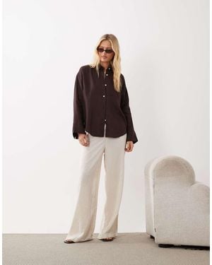 ARKET Pure Cotton Linen Shirt - Natural