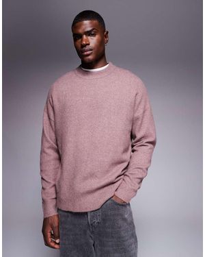 ASOS Oversized Geborsteld Gebreide Trui Met Ronde Hals - Paars