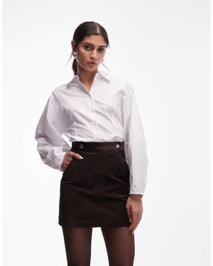 & Other Stories Button Details Velvet Mini Skirt - White